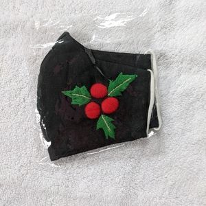Handmade pocket filter embroidered face mask